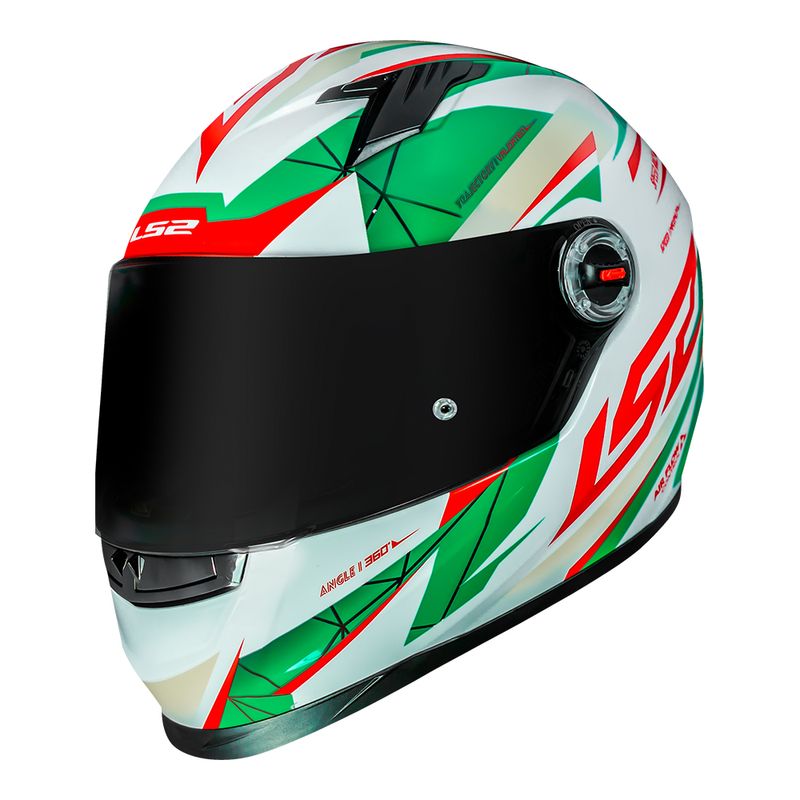 CAPACETE LS2 CLASSIC DRAZE BRANCO/VERDE