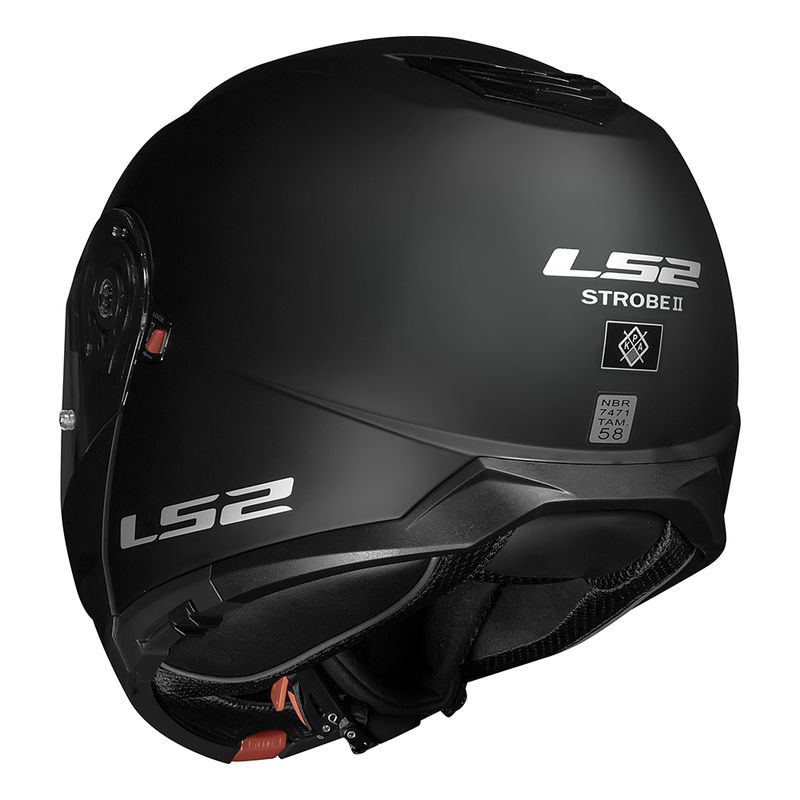 CAPACETE LS2 STROBE II MONOCOLOR PRETO FOSCO