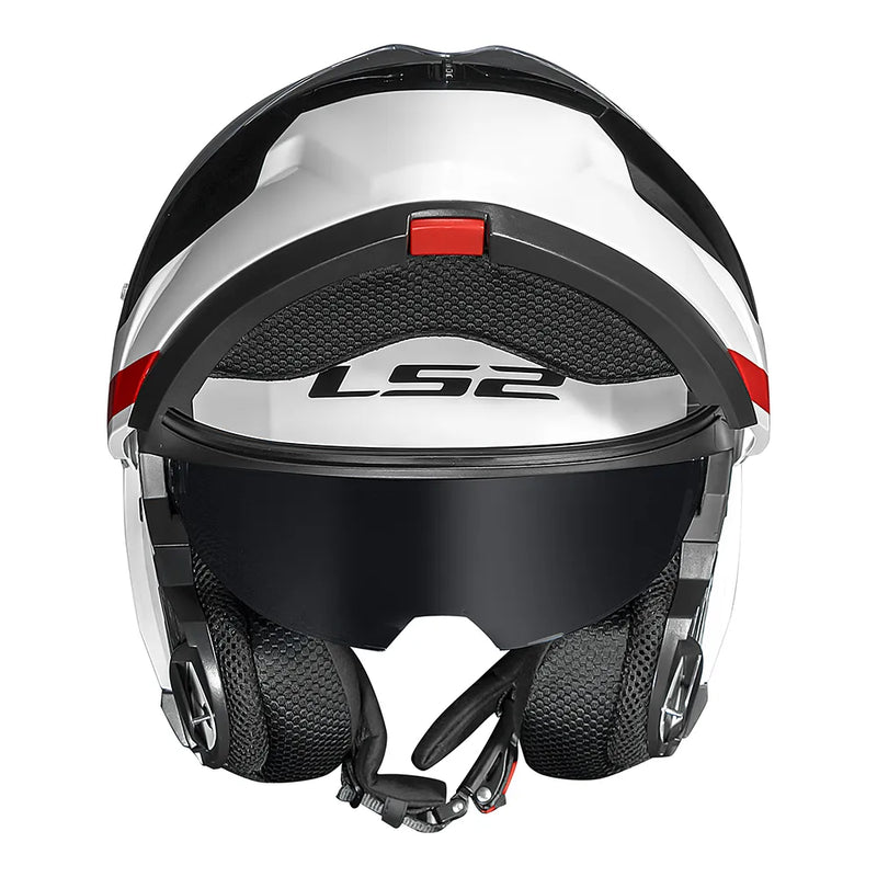 CAPACETE LS2 STROBE II AUTOX BRANCO/VERMELHO